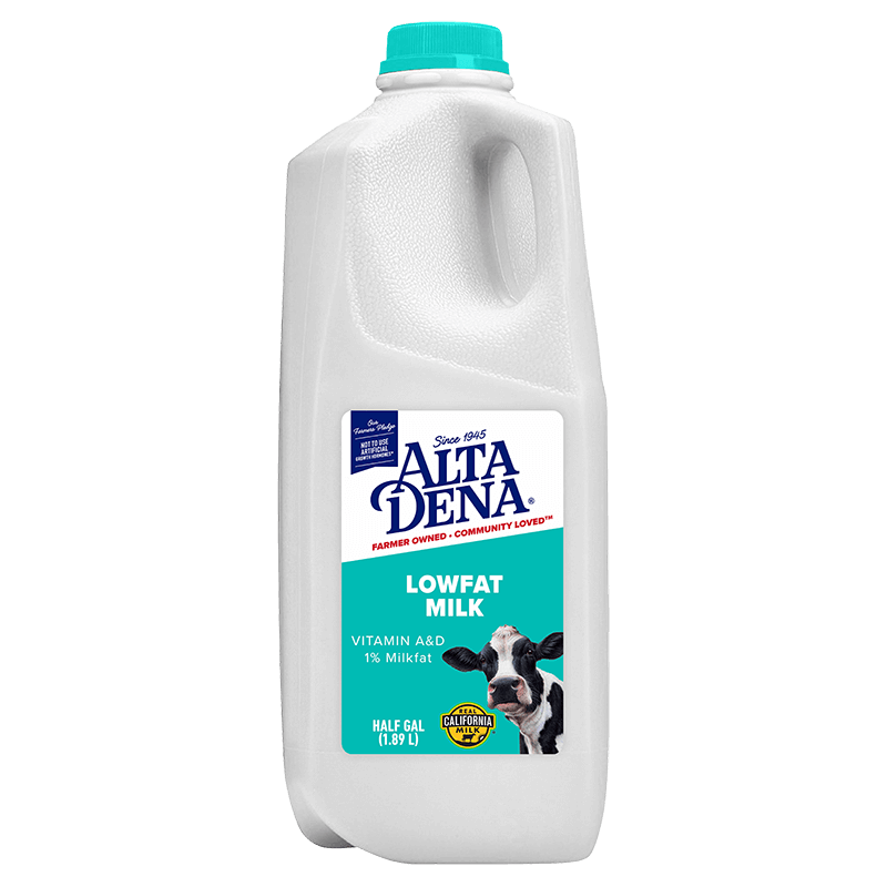 1% Lowfat Milk Plastic Half Gallon