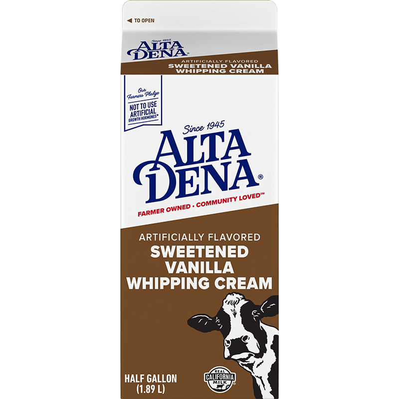 Sweetened Vanilla Whipping Cream Paper Half Gallon